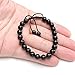Jovivi 8MM Black Agate Birthstone Gemstones Healing Power Crystal Macrame Adjustable Beaded Bracelet, Unisex