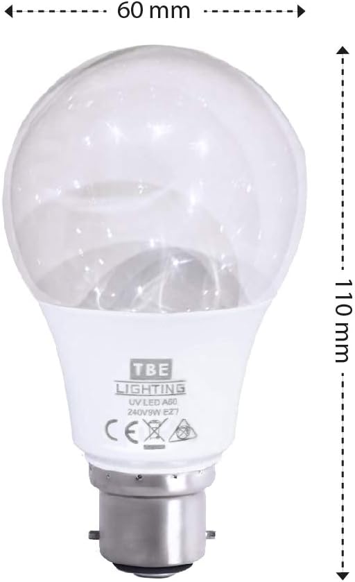 TBE LIGHTING UV LED Bulb, 9w Ultra Violet Black Light Bulbs, B22 Standard Bayonet Fitting, 395-400nm wavelength - Image 5