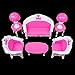 Qiyun 7pcs Fashion Dressing Table And Chair Set For Barbies Dolls Bedroom Furniture