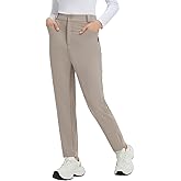baleaf Womens Fleece Lined Pants Stretch Travel with 5 Pockets Business Casual Golf Dress Petite Thermal Winter Sweatpants