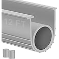 MYFAMIREA Garage Door Seals Bottom Rubber 12FT Weather Stripping Seal Kit Flexible Weatherproof Threshold Seal Strip Replacement Gasket Bottom for Garage Door, 3 3/4'' Width with 5/16'' T End, Grey
