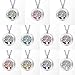 HOUSWEETY Aromatherapy Essential Oil Diffuser Necklace-Stainless Steel Locket Pendant,11 Refill Pads(Non-engraving)