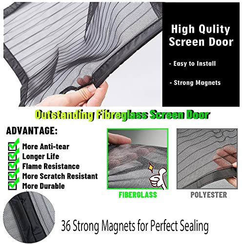 Premium Garage Door Screen for 1 Car Garage 10x8ft, Durable Heavy Duty Fiberglass Screen Mesh