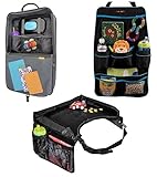 BRICA I-Hide Car Seat Organizer with Tablet Viewer and Snack Travel Tray with Backseat Organizer