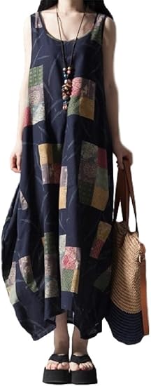 Amazon Co Jp ミズミス Ms Miss レディース ノースリーブ コクーン ワンピース 柄 マタニティ リゾートウェア ロング 丈 ネイビー 服 ファッション小物