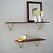 WGX Shelf Brackets,Wall/Display Shelf Hung Bracket DIY Shelf (Gold) 2pcs-Pack