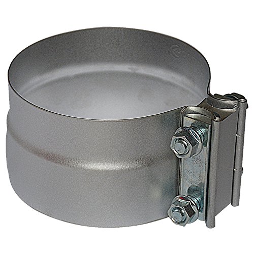 4" Lap Joint Exhaust Band Clamp - Preformed Aluminized Steel for 4" OD to 4" ID Exhaust Pipe, Muffler, Elbow and Exhaust Tubing Connection