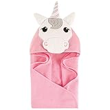 Hudson Baby Unisex Baby Animal Face Hooded Towel, Unicorn 1-Pack, One Size