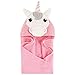 Hudson Baby Unisex Baby Cotton Animal Face Hooded Towel, Unicorn, One Size