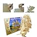 Smilelove 3D Wooden Puzzle Warship Jigsaw Puzzle Toys for Kids (European Sailing Boat)