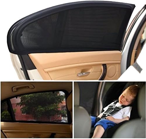 YUNGUI Car Rear Window Sun Shade,2 Pcs Car Sun Shades Cover to Protect Your Baby, Children, Kids, Pet - Block UV Rays- Fits Most Cars