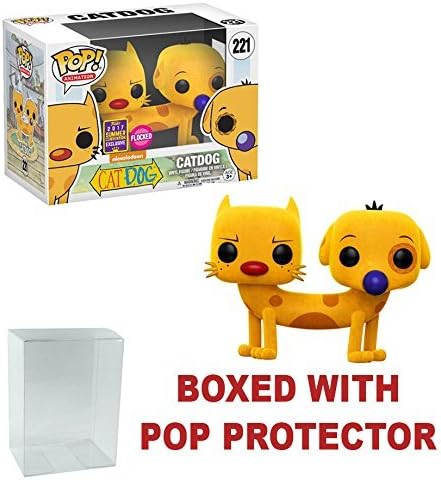 Funko Pop! SDCC 2017 Nickelodeon Catdog Flocked, Limited Edition Summer Convention Exclusive + Pop Protector