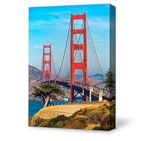 Canvas Wall Art Brooklyn Bridge and New York City Painting Artwork for Home Prints Framed - 12x18 inches