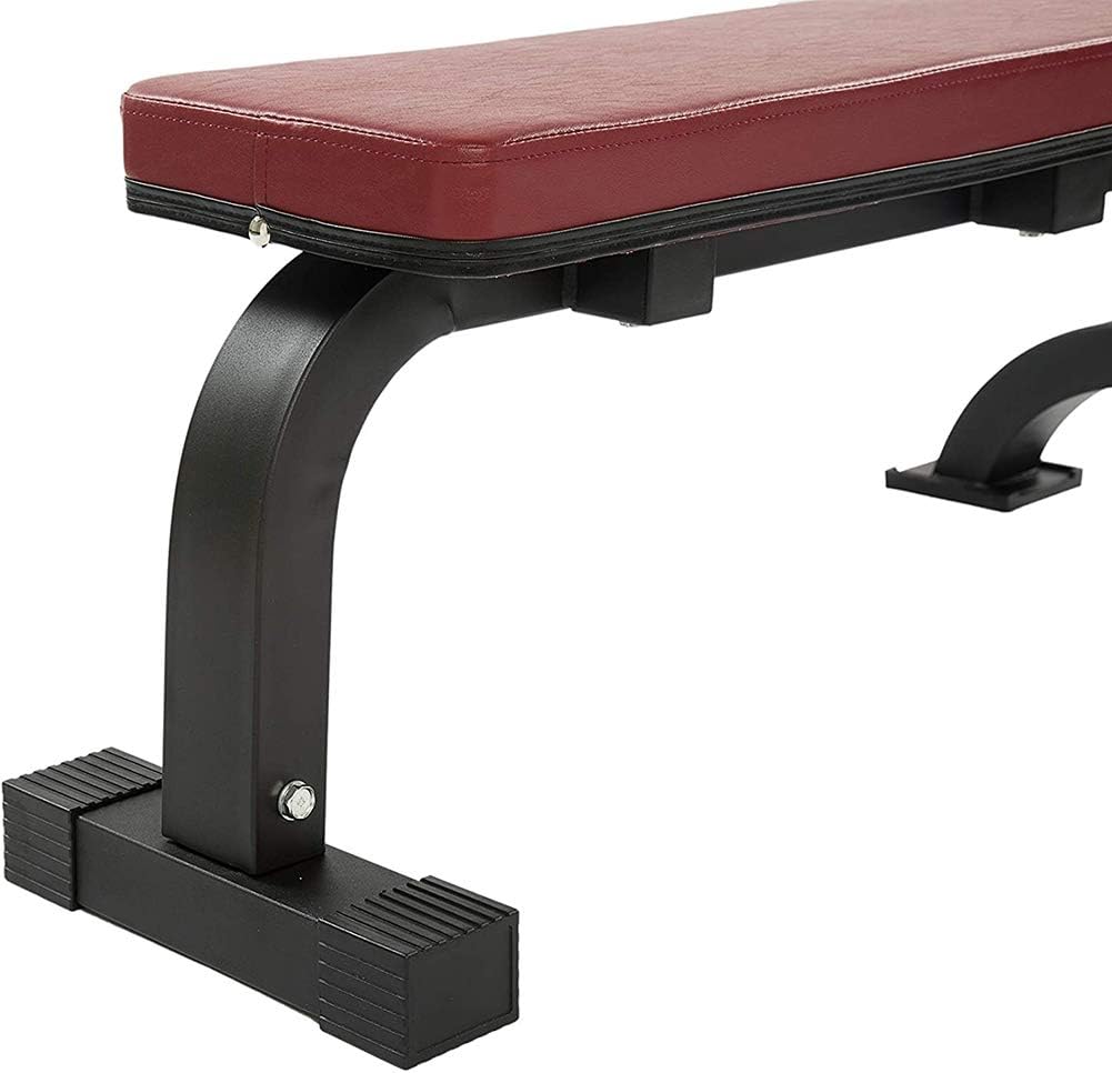ZQQ Flat Weight Bench, Multifunction Weight Bench Dumbbell Bench Flat Bench Press Bird Big Flat Bench Fitness Bench Press Crunches Home Gym Fitness Chair,Red: Sports & Outdoors