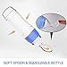 Baby Mate 2 PCS Silicone Baby Food Dispensing Spoon - Blue, 4oz/120ml, Ideal for 4 Months+ Babies - Squeeze Feeder with Spoon Bottle
