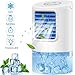 Humidifiers Air Conditioner Fan, Personal Desk Fan Space Air Cooler Mini Portable Table Evaporative AC Ultra-Quiet Purifier Cooling Fan with Handle and 7 Colors LED Lights for Home, Office, Dorm