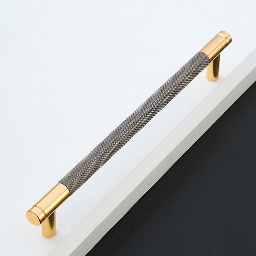 Pexintek 6 Pack Gold Modern Cabinet Handles 192mm Hole Centers Kitchen Bathroom bedrooms Study Furniture Door Vintage Pulls with Screws for Cupboards Drawer Wardrobe Dresser (Golden Grey) — image 1