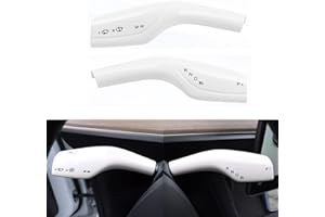 YHCDSEA Steering Lever Cover for Tesla Model 3/Y, Gear Shift Cover Accessory - Decorative Cover (White)