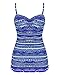 Hilor Women's One Piece Swimsuits Tummy Control Swimwear Ruffle Swimdress with Built in Swim Brief