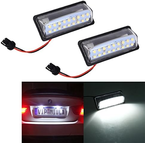 Car Bulbs 2 PCS LED License Plate Light 18-SMD Bulbs Lamps for Nissan/Teana 03 / Tada 03-08 /Sylphy 2008 /Sunny 2001-2006,2W 120LM,6000K, DC12V