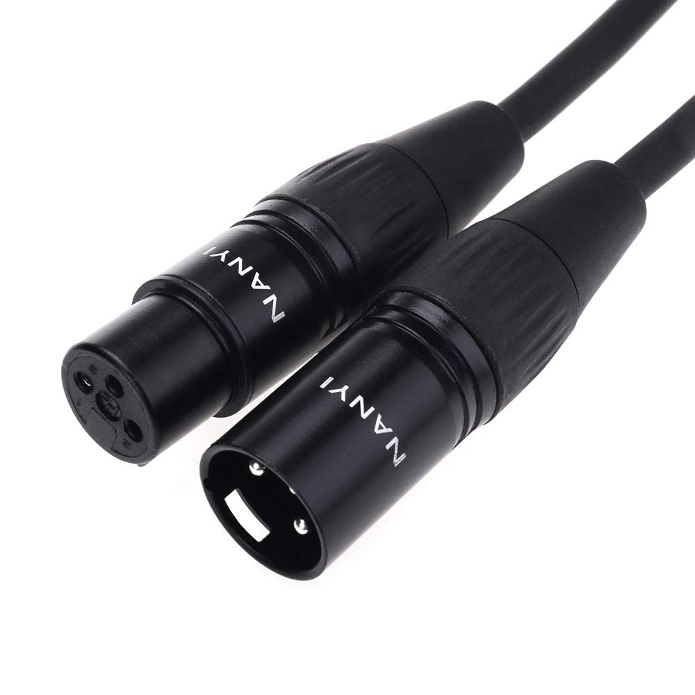 NANYI XLR Male to Female Mic Cable - 0.5 Meters /1.6Feet DMX Patch Cord with Oxygen-Free Copper