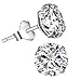 Earrings Bella.Vida Womens Sterling Silver April Simulated Birthstone Studs for Sensitive Ears 7mm