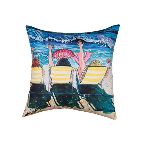 C&F Home Mermaid Beach Party HD Indoor/Outdoor Pillow 18 x 18 Pink Mermaids Mermaid Beach Party