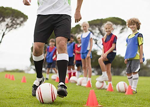 TOCO FREIDO Windproof Training Cones for Ultimate Soccer Football Training and Drills. Football Pylons, End Zone Markers, Soccer Goals and Skating Practice. Collapsible Traffic Safety (30 Pack)