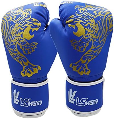1 Pair Tiger Pattern Kids Boxing Gloves PU Leather for Training, fighting, Sand Bags, Competition for Age 5-12 Years Girls Boys (Red/Blue/Black)