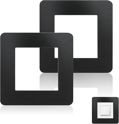 Fuitke Light Switch Covers Matt Black 3.38 Inch Acrylic 2 Pack