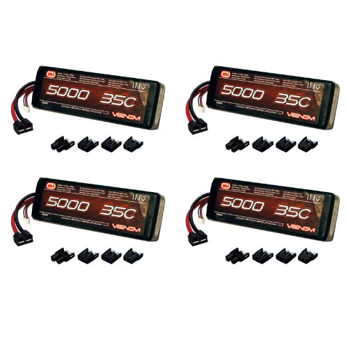 Venom 35C 3S 5000mAh 11.1V LiPo Battery with Universal Plug (EC3/Deans/Traxxas/Tamiya) x4 Packs
