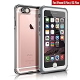 Waterproof Case For iPhone 6s Plus, FITFORT Clear Protective Cover IP68 Certified Snowproof Dirtproof Shockproof Perfectly Fit iPhone 6 Plus(5.5 inch) (Grey&Crystal)