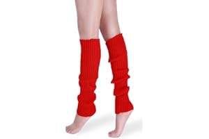 *daisysboutique* Retro Women 80s Adult Ribbed Knitted Leg Warmers Crochet Long Boot Socks for Party Dance Sports Yoga