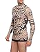 Coofandy Men’s Tattoo multi-coloured tribal inspired print long sleeve shirt Blue Medium