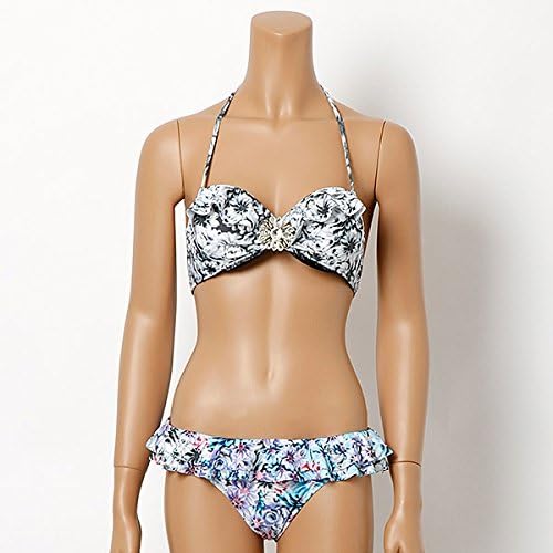 Amazon ロイヤルパーティー 水着 Flower Duo ビジュー調バンドゥビキニ ブラック 9m 水着 オーバーウェア 通販