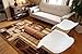 Feraghan/New City Contemporary Modern Squares Circles Area Rug, 2' x 3', Brown/Beige