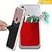 COCASES Phone Card Holder, Phone Pocket Stretchy Lycra Adhesive Card Holder for Credit Card & ID Stick On Smartphones, iPhones, Samsung Galaxy (2 Pcs Pack) (Black and Red)