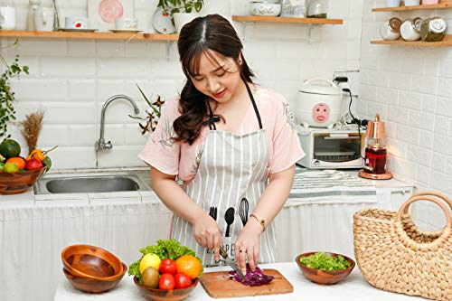 image for Home and Kitchen Space Wooden Bowl for Individual Meal - Pack of 4 Sev