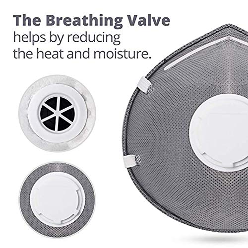 Disposable Dust Mask w/Carbon Filter and Exhalation Valve (15 pack) - N95 Particulate Respirator for Fume Protection, Construction, Home, DIY Projects... - Thumbnail 4