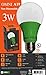 SLEEKLIGHTING LED A19 Green Light Bulb, 120 Volt - 3-Watt Energy Saving - Medium Base - UL-Listed LED Bulb - Lasts More Than 20,000 Hours
