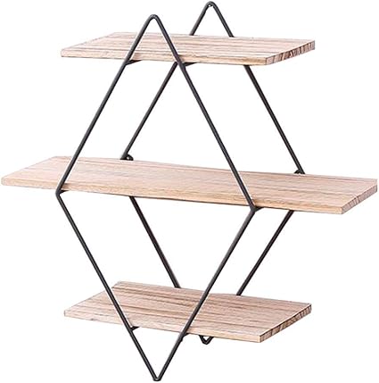 Gyao Etageres A Fleurs Losange Etagere Murale En Fer Forge En Bois Etageres Vintage Supports Muraux En Bois Massif Creative Partitions Mur Noir Amazon Fr Cuisine Maison