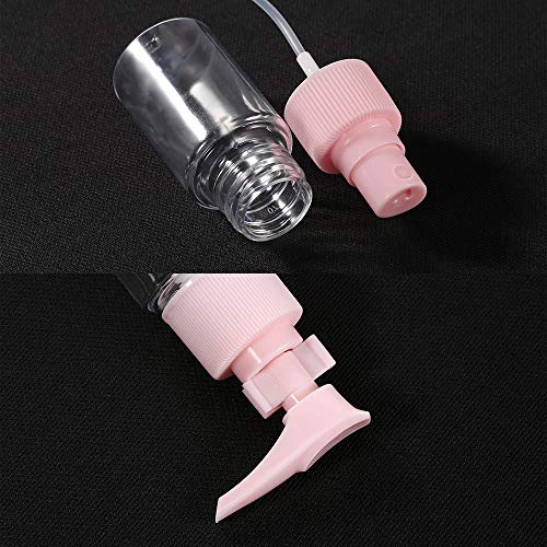 CHUHUAYUAN Travel Size Bottles Set 6 Pack with Zipper Bag BPA Free - TSA Approved Leak Proof Refillable Plastic Clear Empty Travel Containers for Toiletries or Makeup Liquid (Pink)