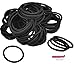 Kenz Laurenz 100 Hair Elastics Hair Ties No Crease Ouchless Ponytail Holders No Metal 4mm (100 Hair Elastics-Black)