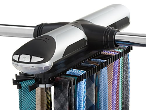 Automatic Motorized Tie Rack for Men, Revolving Tie Hanger Closet Organizer, with Built in LED Light, Holder for more than 70 Ties & Belts Rack Makes a Great Gift for him, Smartek ST-800