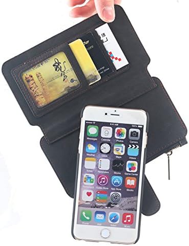 [ Magnet + Storage + Wallet ] Portable Simple Luxury Protection Ultra Slim Vintage Black Leather (PU) Wallet Case cases cover covers for iPhone 6 6s plus 4.7 5.5 inch (plus)