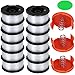 TOPEMAI AF-100 Spool Compatible with Black & Decker AF-100-3ZP 0.065" String Trimmer Line Replacement for GH900 GH600 String Trimmer (12 Spools + 3 Caps and Springs)