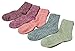 MSG Womens Pack of 5 Mixed Color Thick Knit Warm Casual Wool Crew Socks WS1 (Mixed Colors 1- 5 Pack)