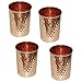 Indian Pure Copper Hammered Water Tumbler Glasses for Healing Ayurvedic Product Set of 6