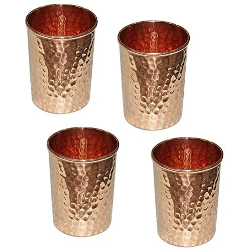 Copper tumblers hammered water glasses for dinnerware h…