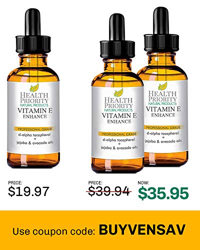 image for Health Priority Natural Products 100% All Natural & Organic Vitamin E 